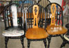 Oak two tone dining chairs, black and golden oak.