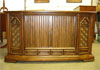 TV cabinet remade into credenza. Tambour doors and shelves added.