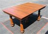 Oak 5 leg dining table, natural golden finish